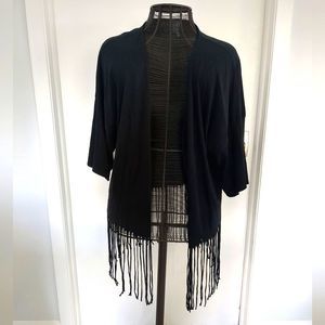 Bobi Black 3/4 sleeve Boho Fridge cover up hippie cardigan size M